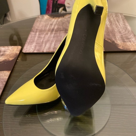 Calvin Klein Yellow Patent Leather Heels - Picture 5 of 5